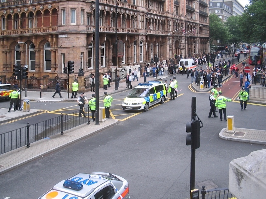 A police cordon in Russell Square from the bomb attacks of 2005