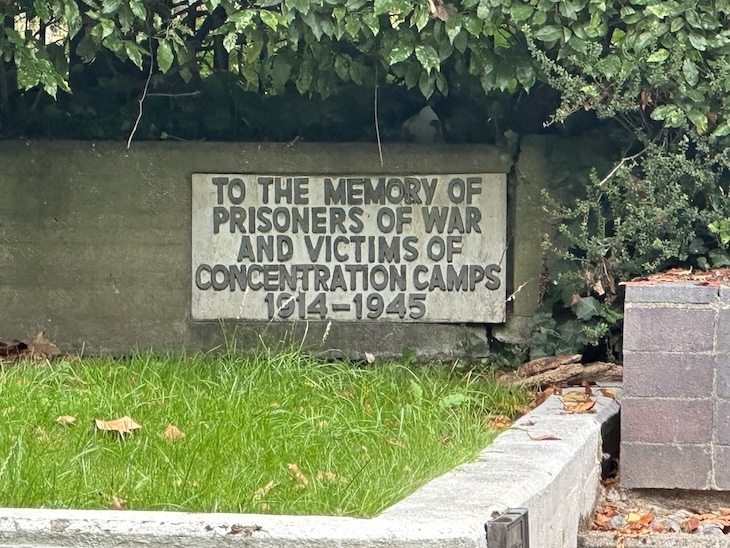 Plaque on the concentration camp memorial