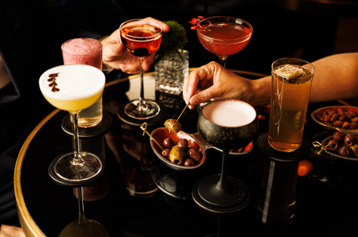 Things to do today in London: a selection of different cocktails on a table