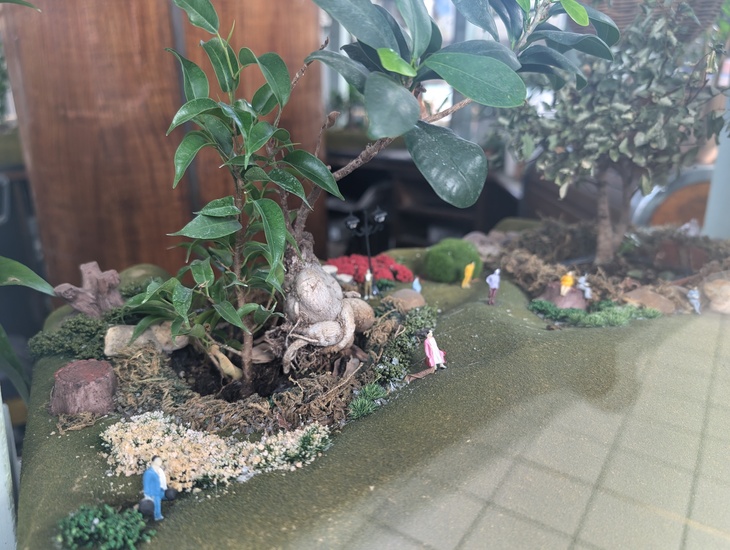 Mini figures in the garden