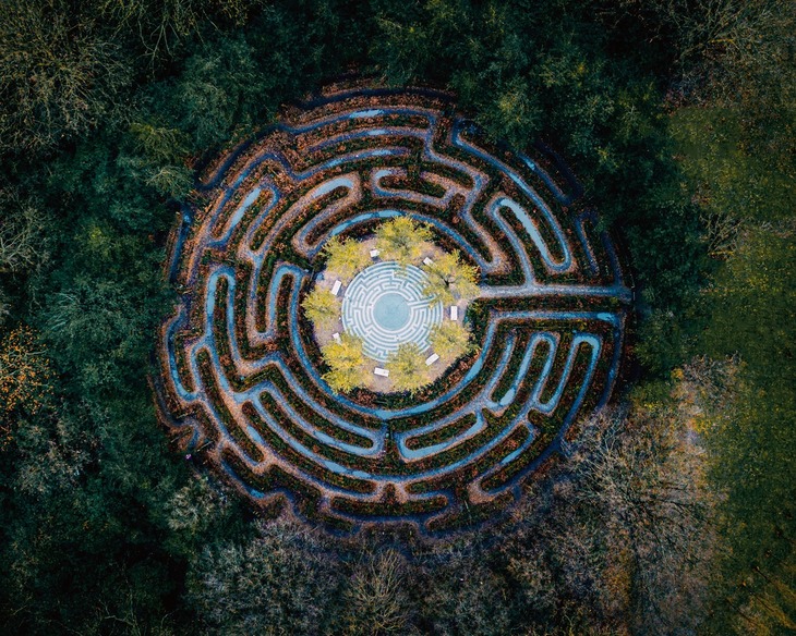 A maze from above