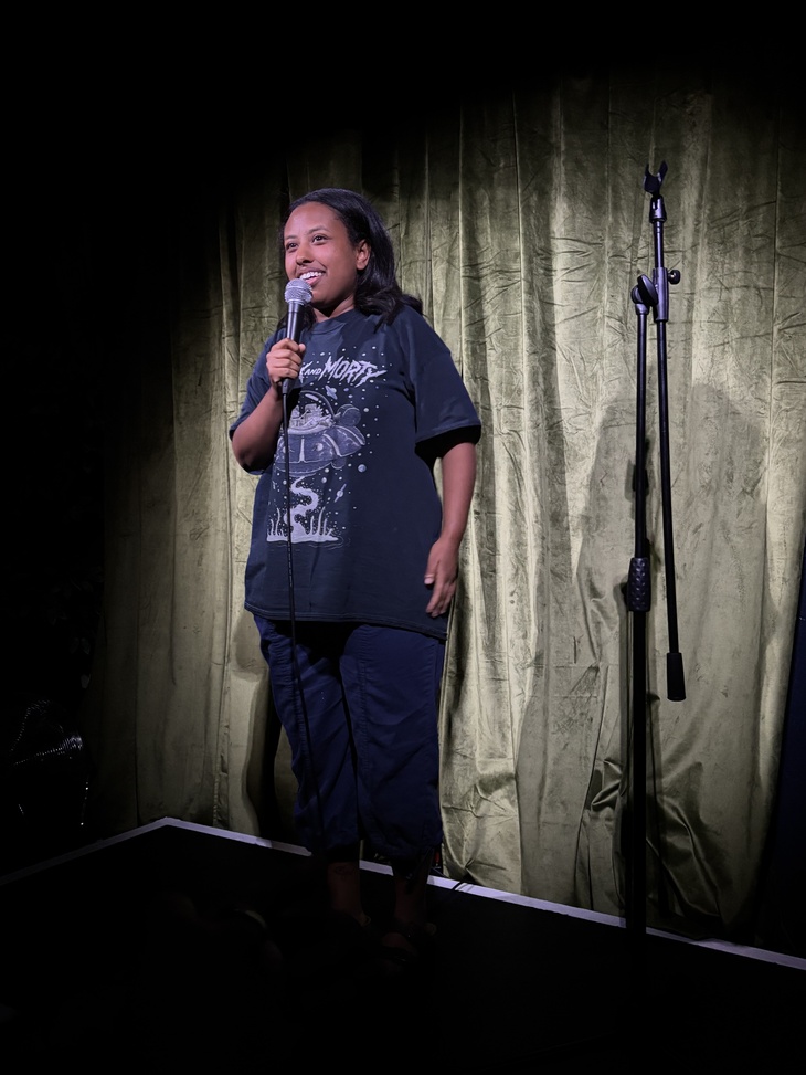 A comedian on stage