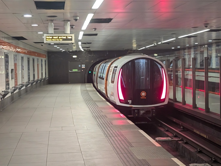 A subway train