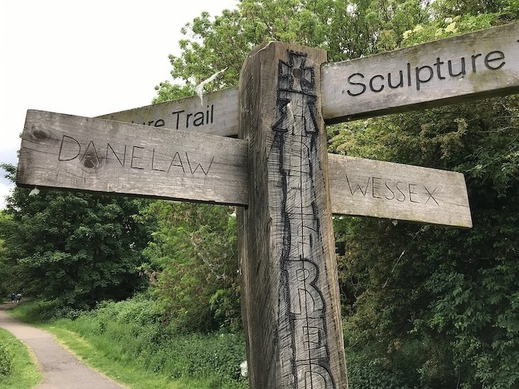 An old signpost mentioning the Danelaw