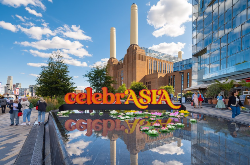 Free events in London: a 'CelebrASIA' sign outside Battersea Power Station