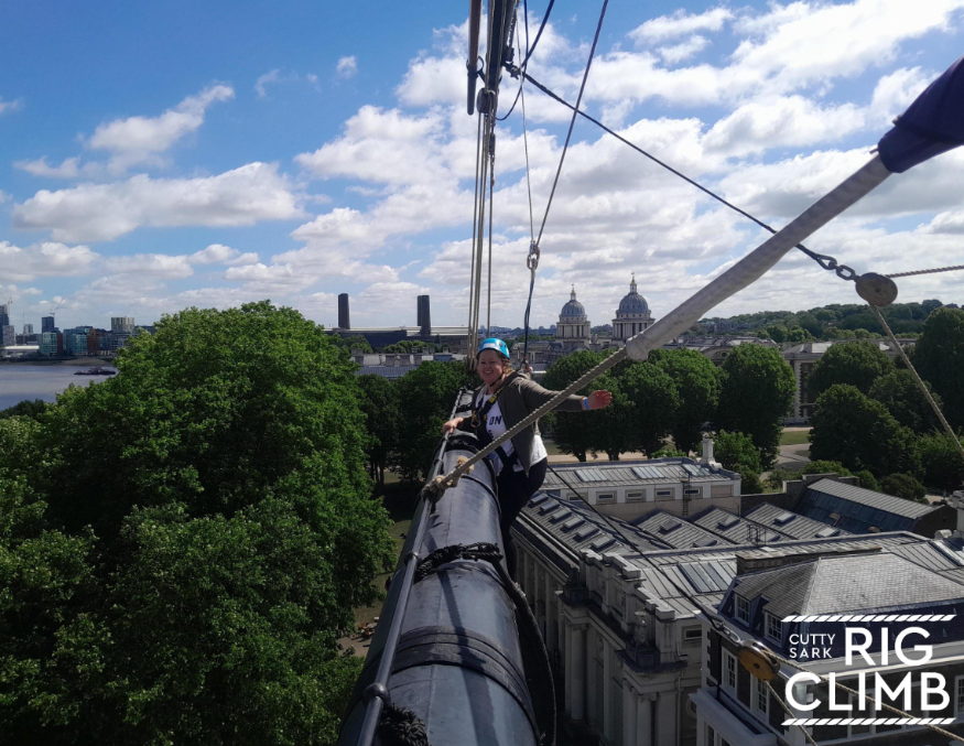 October half term 2025 events London: a person out on the rigging above the Cutty Sark