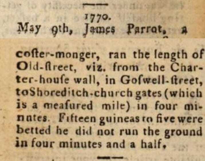 A news clipping about James Parrot