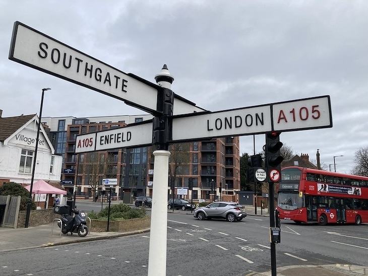 A street sign in Winchmore Hill