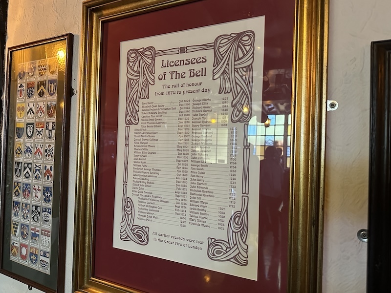 List of landlords at The Bell
