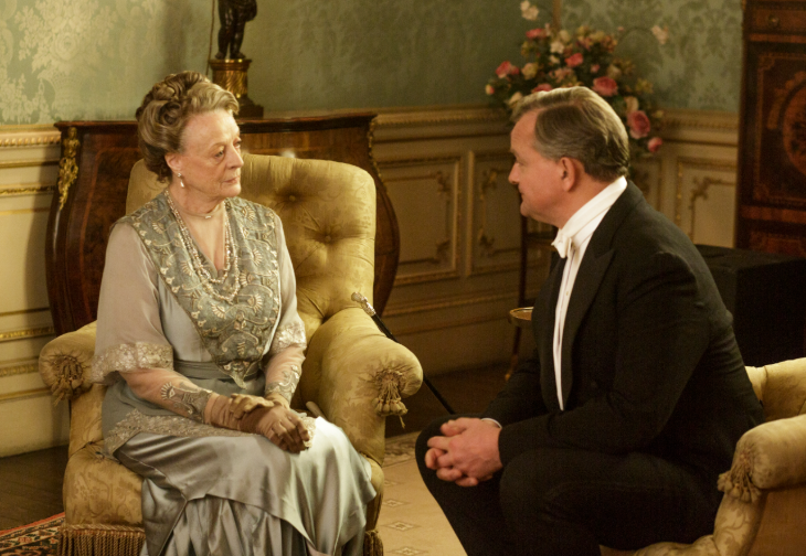 Things to do in London today:  a still of Maggie Smith and Hugh Bonneville in Downton Abbey