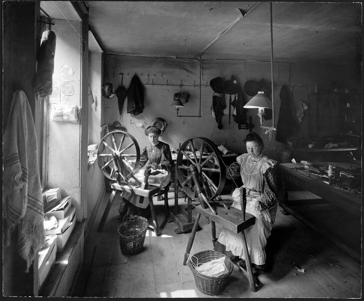 People spinning in a room