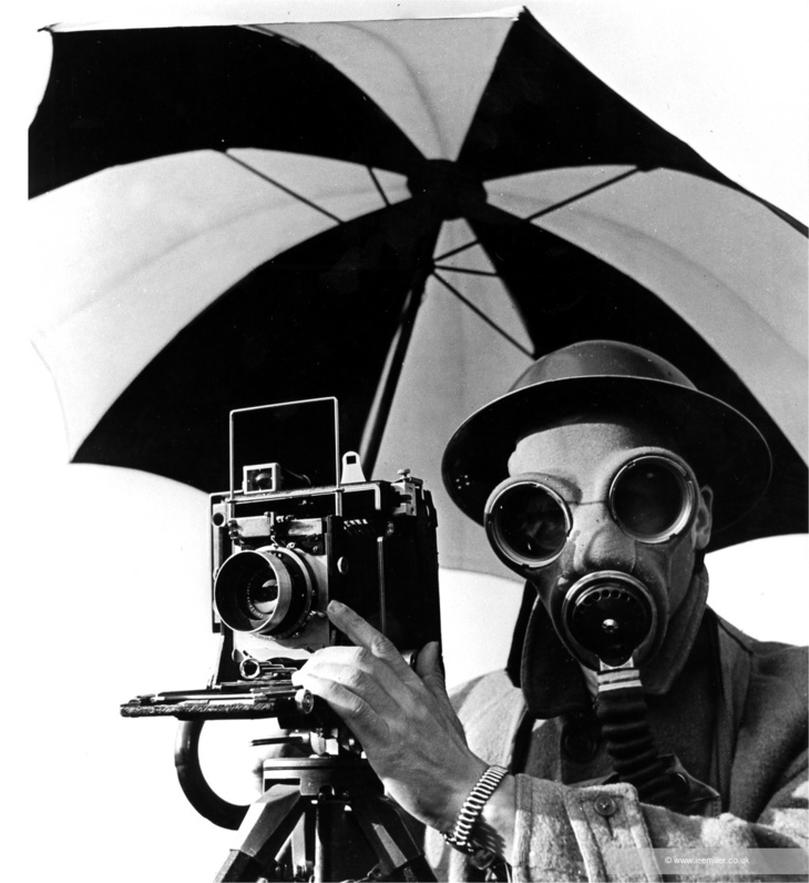 A person in a gas mask