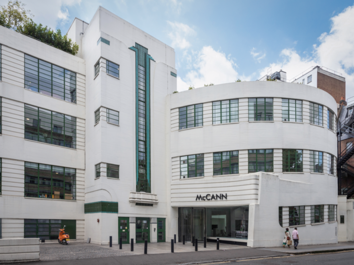 A big white deco garage