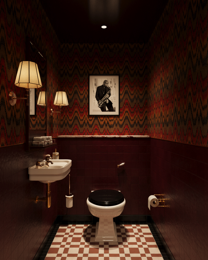A plush bathroom
