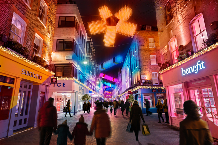 A mock up of Christmas lights on Carnaby Street
