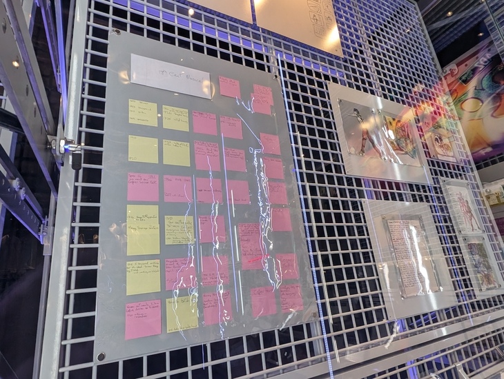 A spread of post it notes