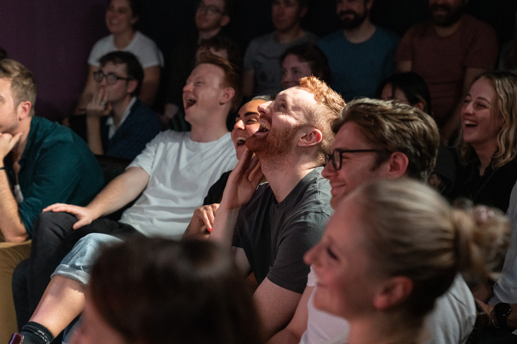 A laughing audience`