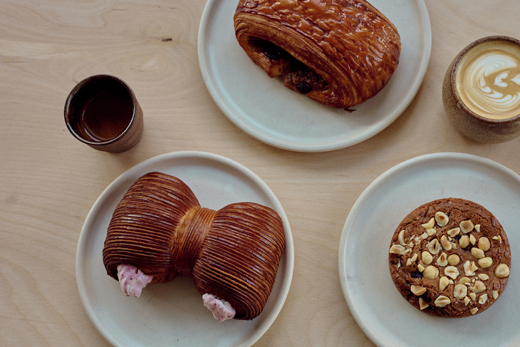 A selection of pastries and coffee