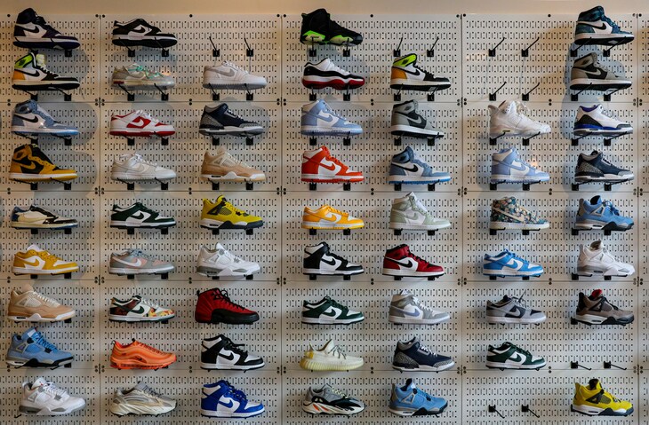 A wall of trainers