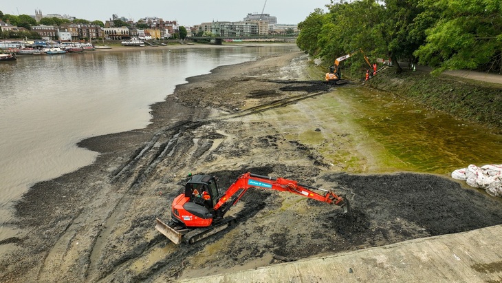A digger in action