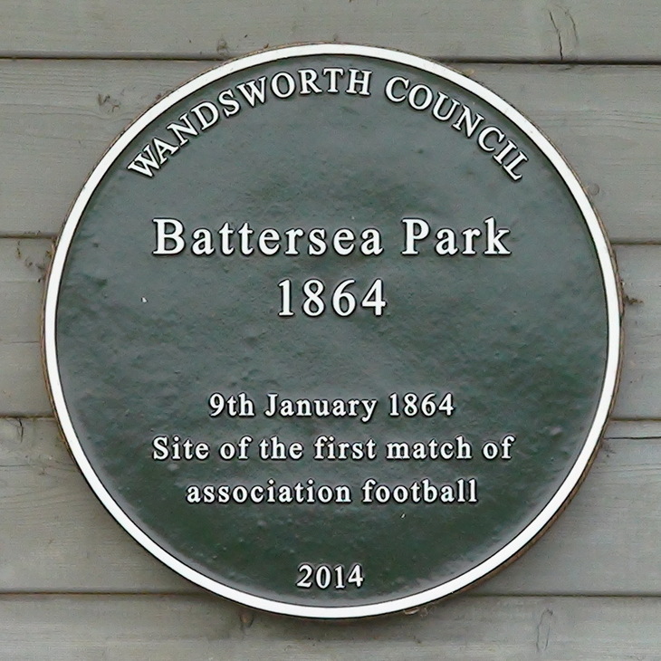 A plaque stating the first FA game was on 9 January