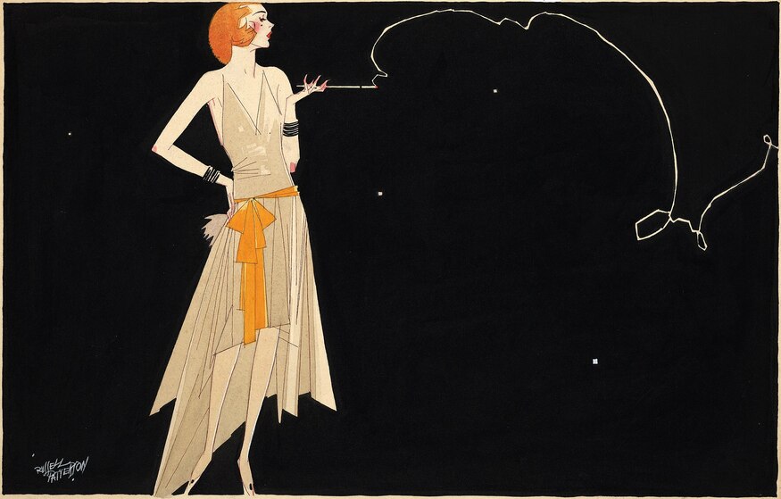 A cartoon of a flapper