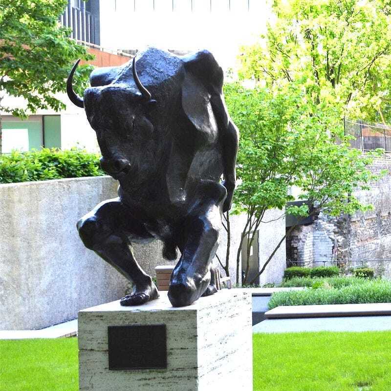 A minotaur statue Barbican