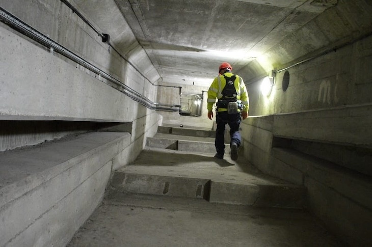 Inside a chamber on London Bridge