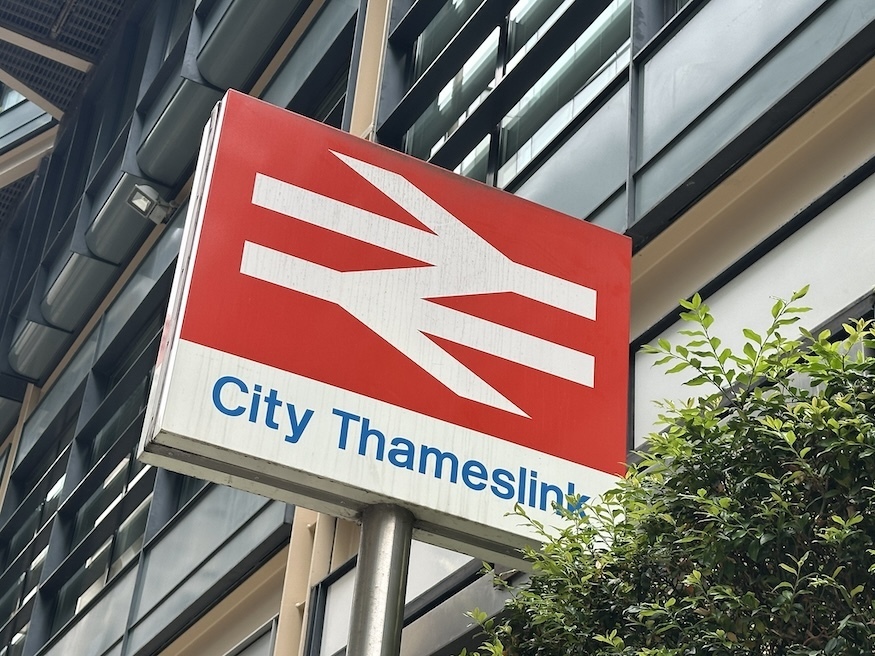 City Thameslink rail sign