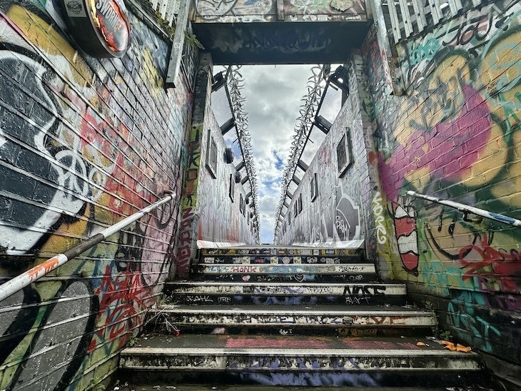 Up the steps on Fleet Street