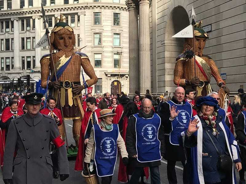 Gog and Magog parading through the City