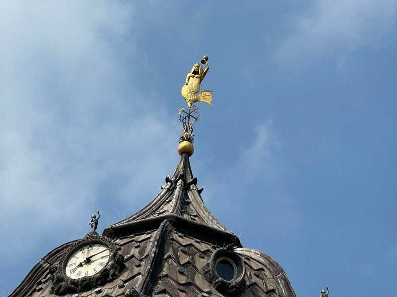 A mermaid weather vane
