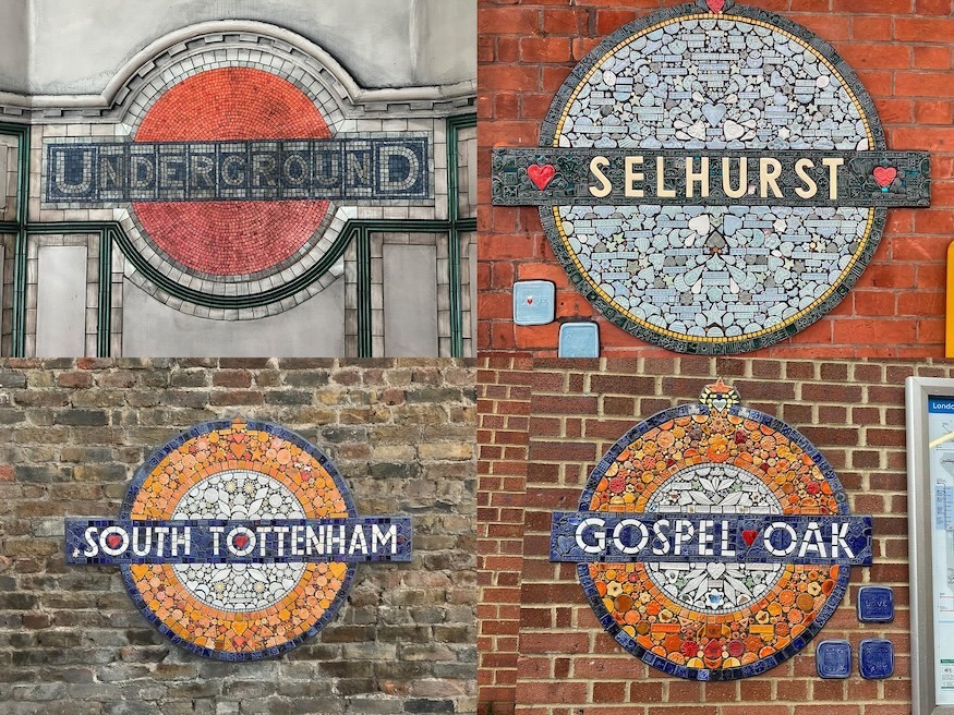 A quartet of tube roundel mosaics