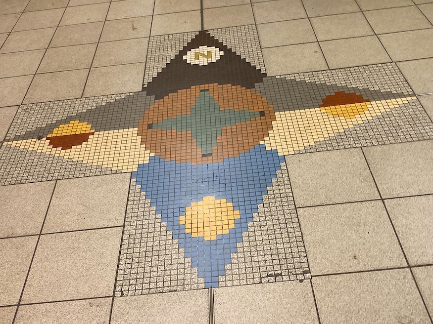 A mosaic compass in Notting Hill