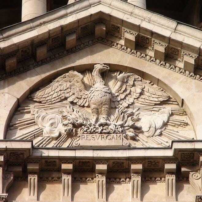 A stone phoenix on St Paul's