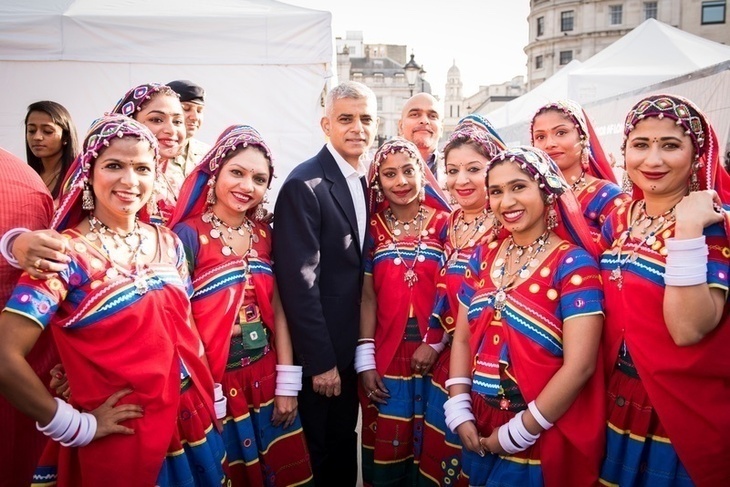 Things to do in London this weekend: the Mayor of London with performers at Diwali in Trafalgar Square