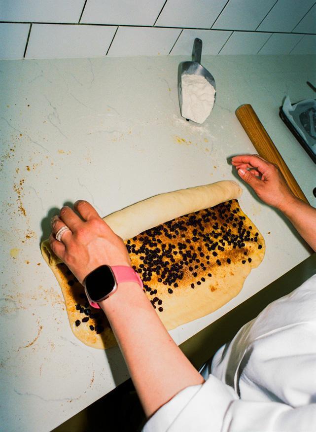 Rolling out Chelsea bun mix