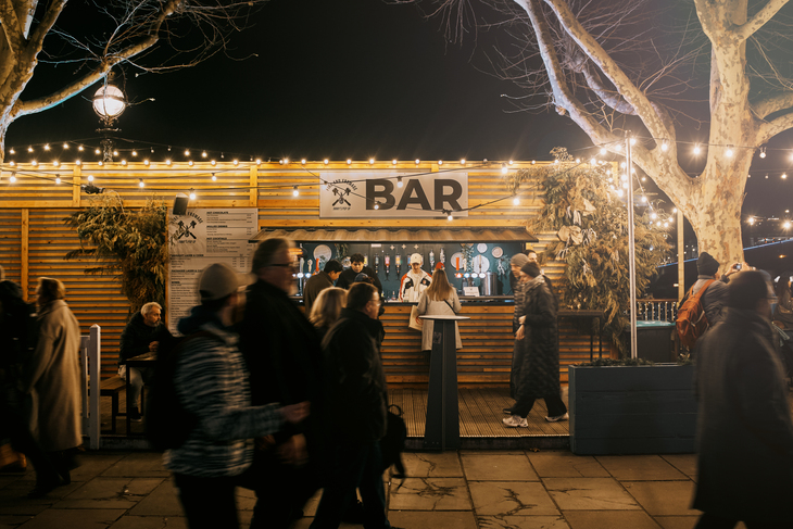 A mulled wine bar on the South Bank