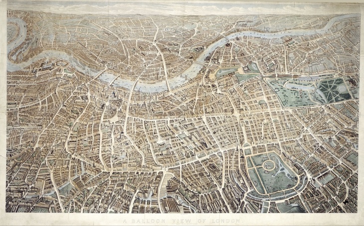 An aerial view of Victorian London