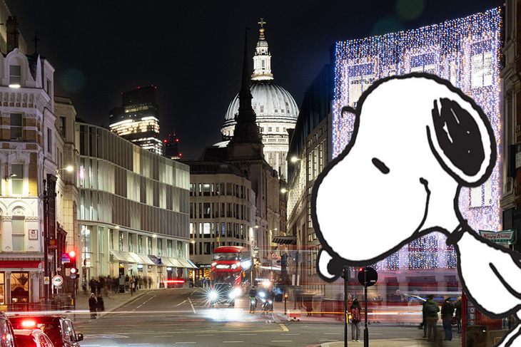 Snoopy trail on fleet street