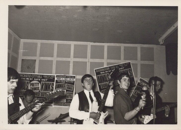 A band playing in the 1960s