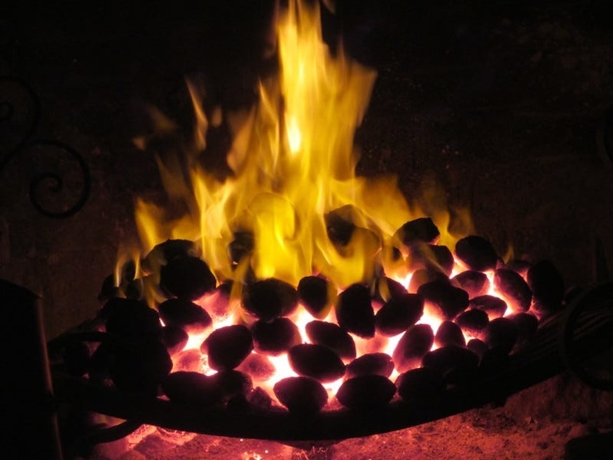 Coal fire in London