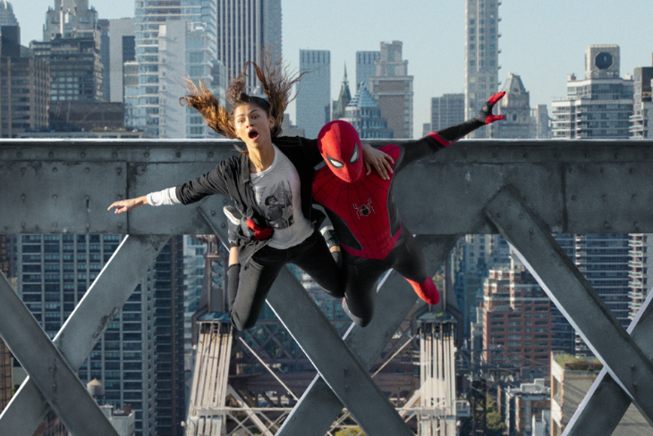 Things to do in London in November 2025: a still from Spider-Man: No Way Home showing Spider-Man flying through the air with a woman in his arms