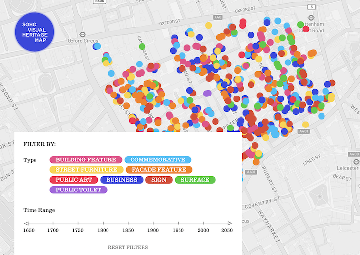A map of unusual things to see in Soho