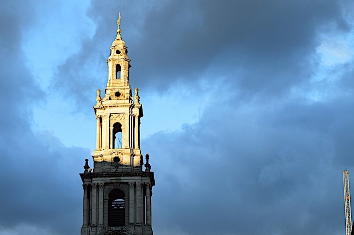 The spire of St Mary le strand in london