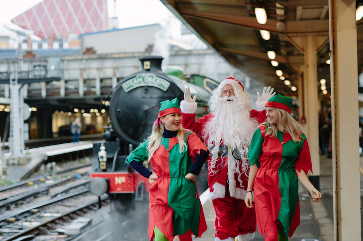 Santa, elves and a steam train