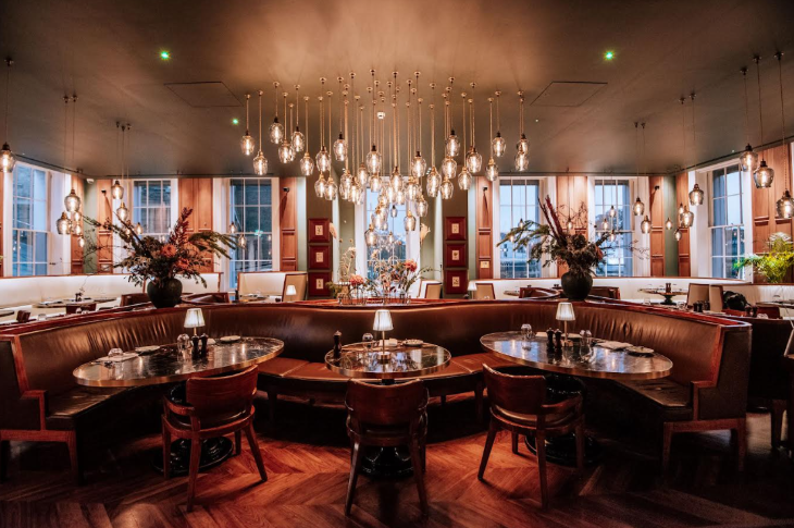 Thanksgiving 2025 in London: booth seating inside RAILS restaurant