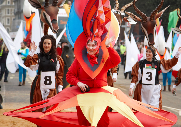 Things to do in London this weekend: people in elaborate puppet costumes taking part in the Lord Mayor's Show