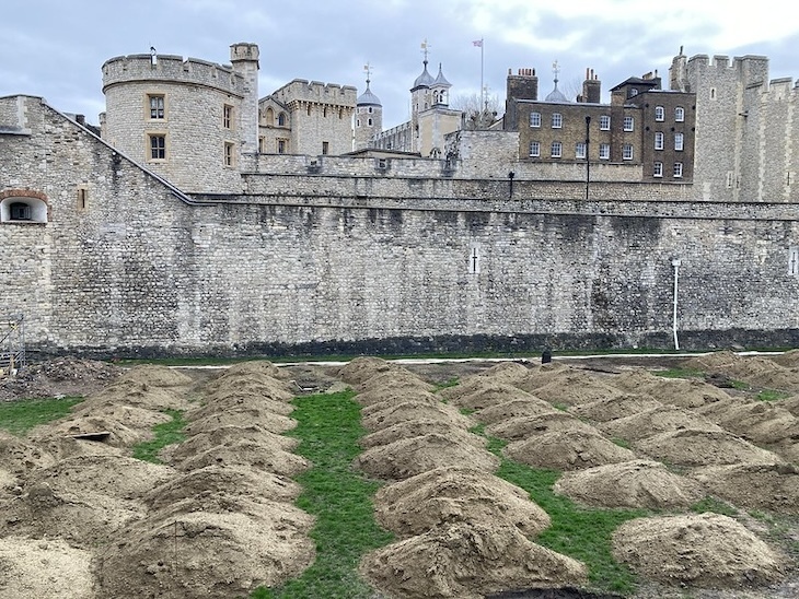 Western wall of the tower of london
