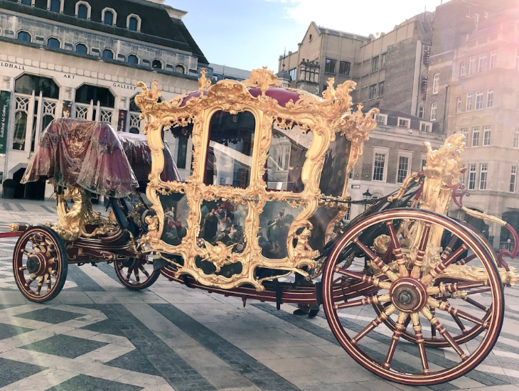 Things to do in London today: the state coach used for the Lord Mayor's Show parked in Guildhall Yard